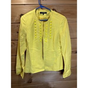 EVAN PICONE L/S BLAZER BLOUSE JACKET Size 10 LINEN BLEND FABRIC LINED